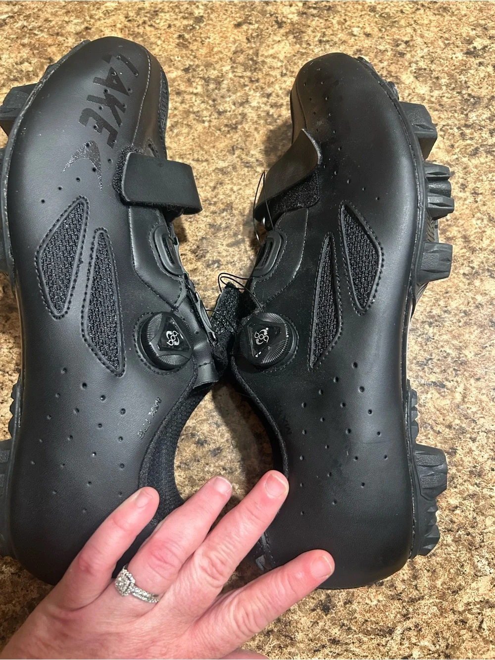 Lake MX176 Black Mountain Bike Shoes W/  BOA L6  Dial Size 11  (45 EUR)Wide NWOB